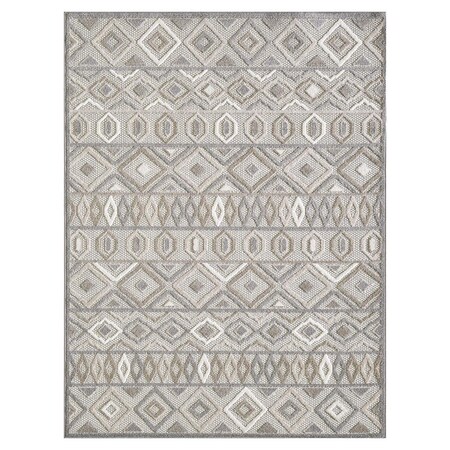 Palacedesigns 2 x 4 ft. Aztec Pattern Indoor or Outdoor Area Rug - Gray & Ivory PA3675693